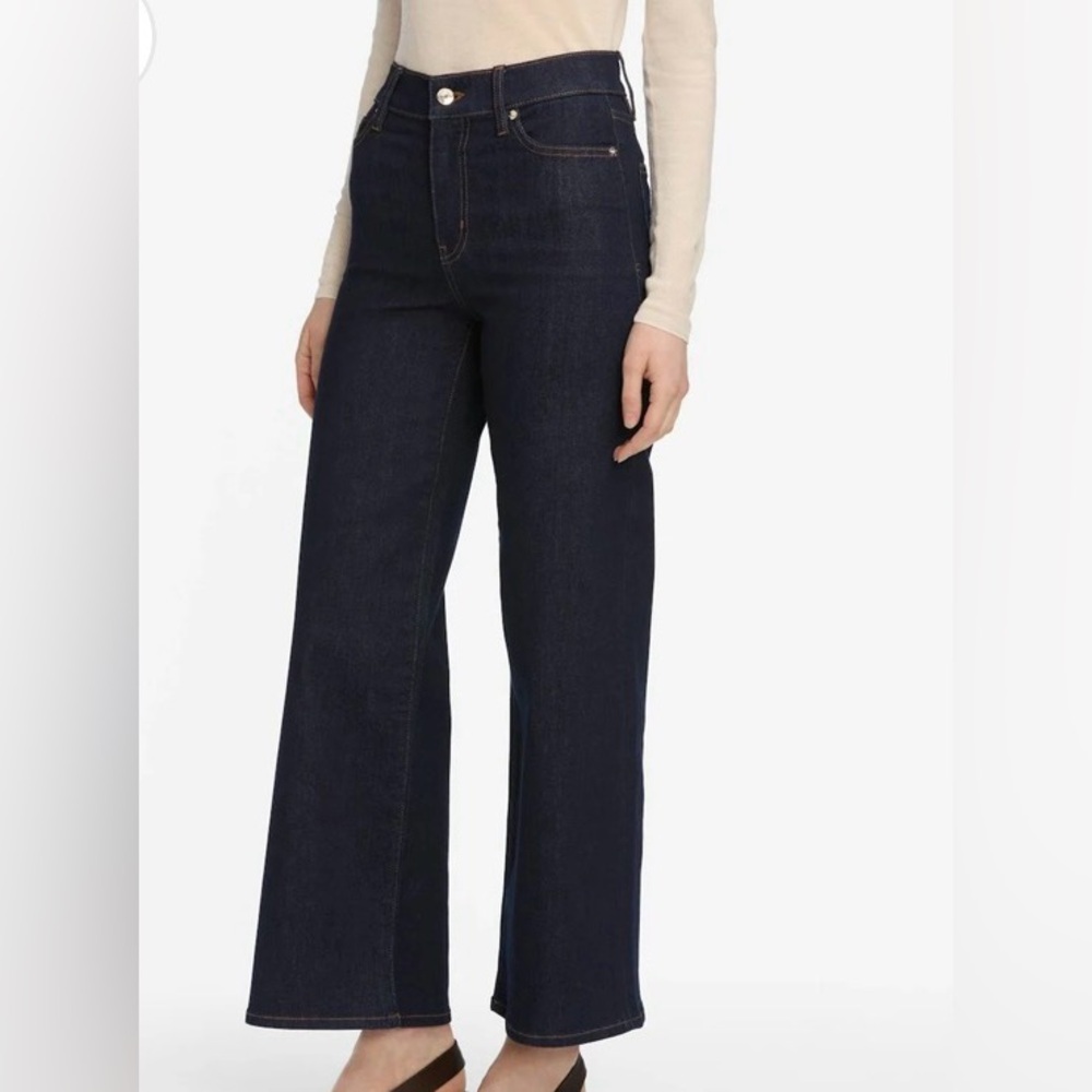 Frame Le Slim Palazzo Crop Jeans in Rinse Sz 27